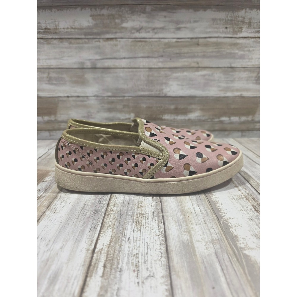 Coach Womens Pink Ice Cream Print Slip On Sneakers Shoes 7.5
